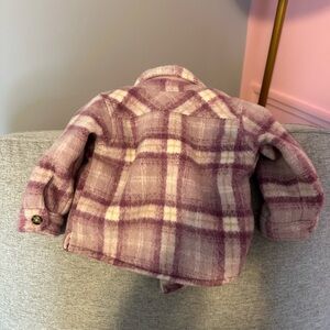 Carter’s girls 12mo Sherpa lined fleece plaid jacket
